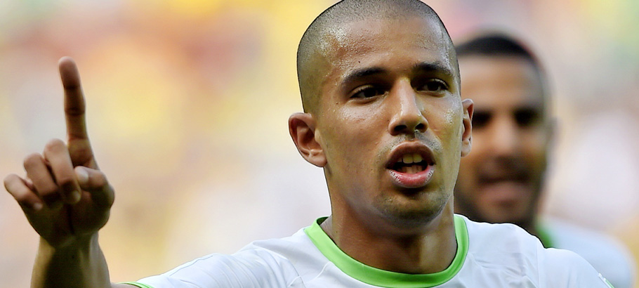 Joie Sofiane Feghouli - 17.06.2014 - Belgique / Algerie - Coupe du Monde 2014 Photo : Xinhua / Photoshot / Icon Sport *** Local Caption ***