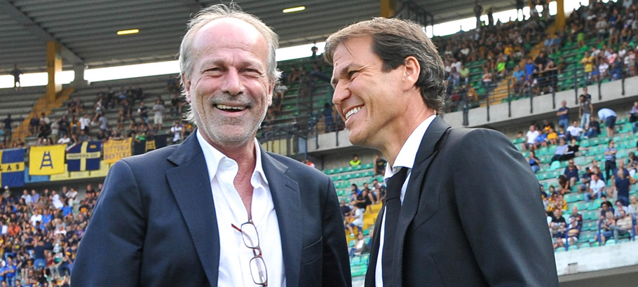 Walter Sabatini / Rudi GARCIA - 22.08.2015 - Hellas Verone / AS Roma - 1er journee de Serie A Photo : Pennachio / IPP / Icon Sport