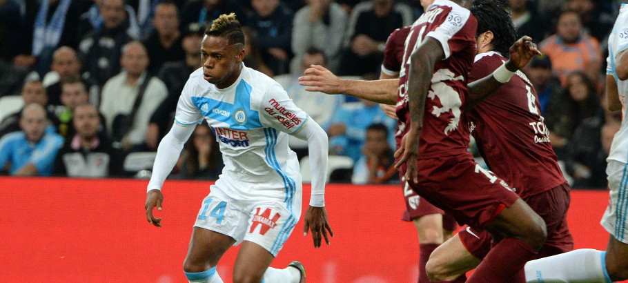 Clinton NJIE of Marseille during the Ligue 1 match between Olympique de Marseille and FC Metz at Stade Velodrome on October 16, 2016 in Marseille, France. (Photo by Mathieu Valro/Icon Sport)