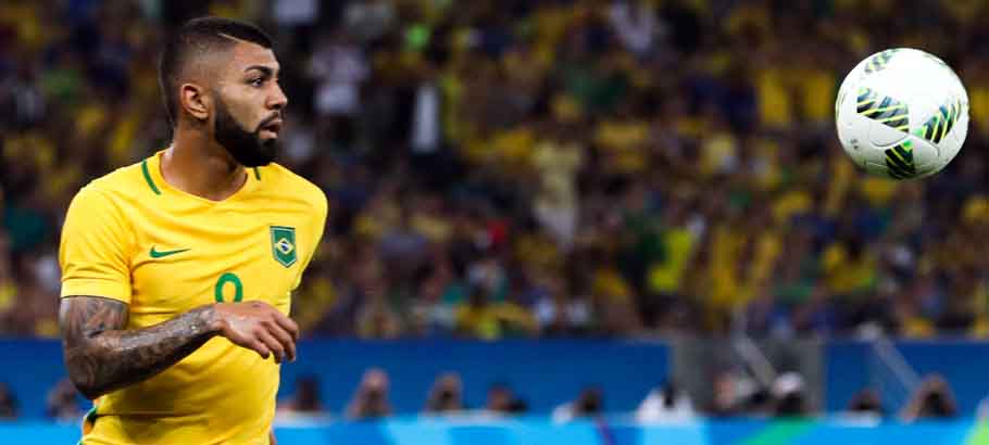 Gabriel Barbosa of Brazil in action in the gold medal match against Germany in the Maracana Stadium during day fifteen of the Rio Olympics 2016 on the 20th August 2016 Photo : Dave Shopland / BPI / Icon Sport