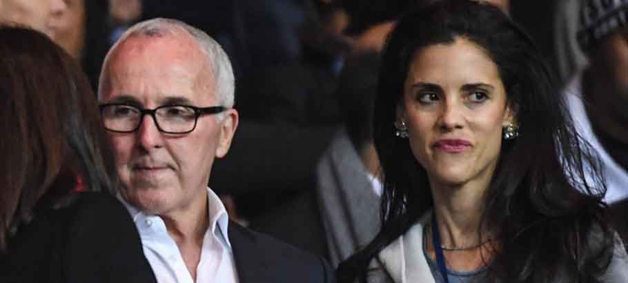 Marseille owner Frank McCourt, Monica McCourt, wife of Marseille owner Frank McCourt, Marseille president Jacques Henri Eyraud during the Ligue 1 match between Paris Saint Germain and Marseille at Parc des Princes on October 23, 2016 in Paris, France. (Photo by Anthony Dibon/Icon Sport)