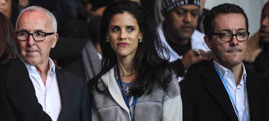 Marseille owner Frank McCourt, Monica McCourt, wife of Marseille owner Frank McCourt, Marseille president Jacques Henri Eyraud during the Ligue 1 match between Paris Saint Germain and Marseille at Parc des Princes on October 23, 2016 in Paris, France. (Photo by Anthony Dibon/Icon Sport)