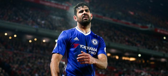 Diego Costa looks dejected after missing a penalty during the Premier League match between Liverpool and Chelsea played at Anfield, Liverpool on 31st January 2017 -------------------- Photo: Matt West / BPI / Icon Sport Football - Premier League 2016/17 Liverpool v Chelsea Anfield, Anfield Rd, Liverpool, United Kingdom 31 January 2017