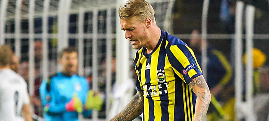 UEFA Europa League match between Fenerbahce and Krasnador at Ulker Stadium in Istanbul , Turkey on February 22, 2017. final score : Fenerbahce 1 - Krasnador 1 Pictured: Simon Kjaer of Fenerbahce . Photo : Seskim / Icon Sport