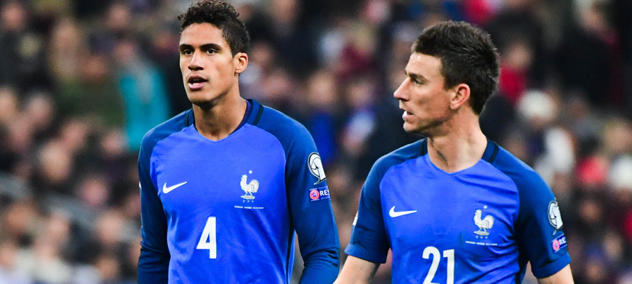 (L-R) Raphael Varane and Laurent Koscielny of France during the FIFA World Cup 2018 qualifying match between France and Sweden at Stade de France on November 11, 2016 in Paris, France. (Photo by Dave Winter/Icon Sport)