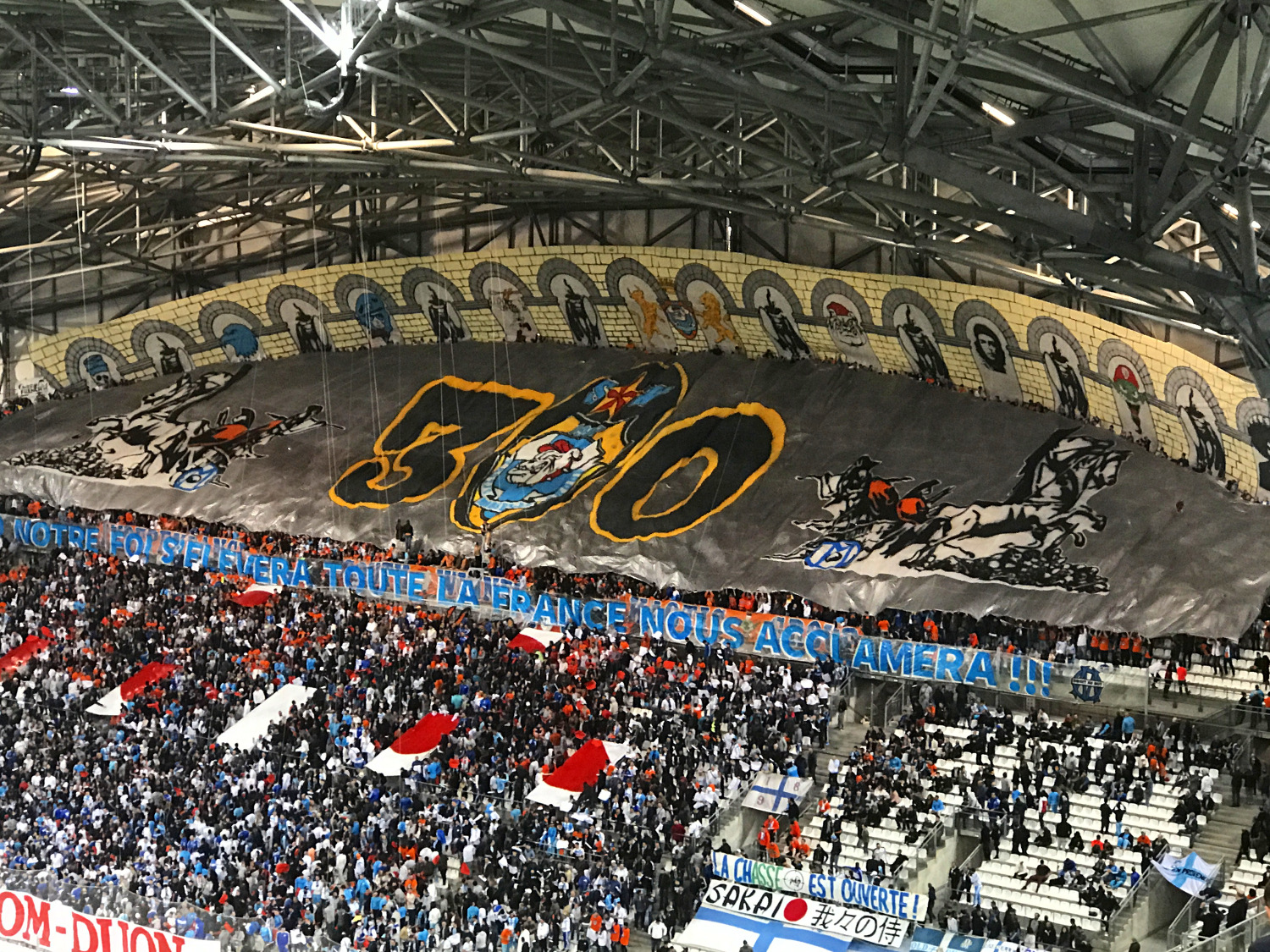 Le tifo des SW à l'entrée des joueurs