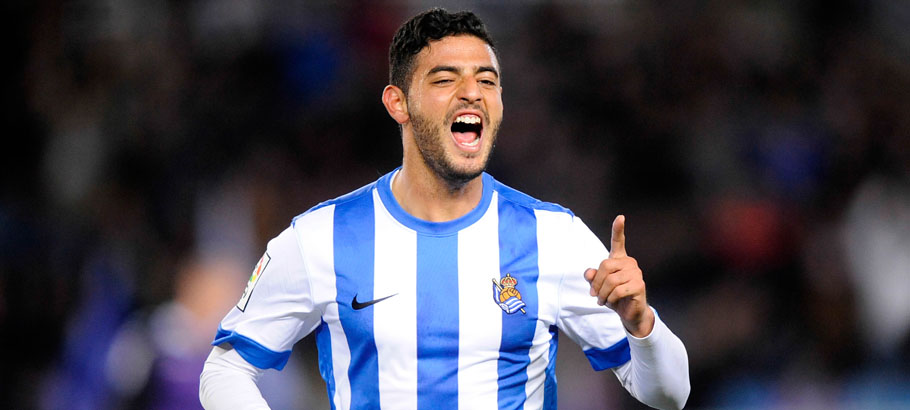 Joie Carlos Vela - 27.03.2014 - Real Sociedad / Valladolid - 30eme journee de LIga Photo : Albeniz / Marca / Icon Sport