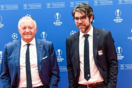 Jean Michel Aulas président de Lyon avec Juninho