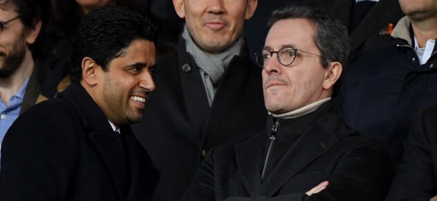 Nasser Al Khelaifi president of PSG, Marseille president Jacques Henri Eyraud