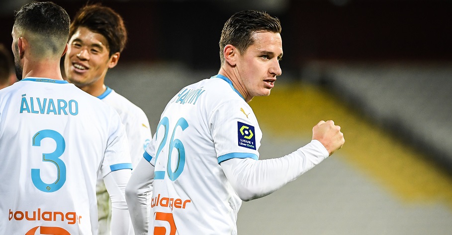 Florian THAUVIN Marseille célèbre son but contre le RC Lens