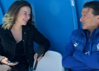 Léa Cornu et Frank Borrelli coach Féminines OM - 2024